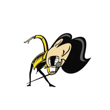 Pop singer cartoon vector . Stock Illustration