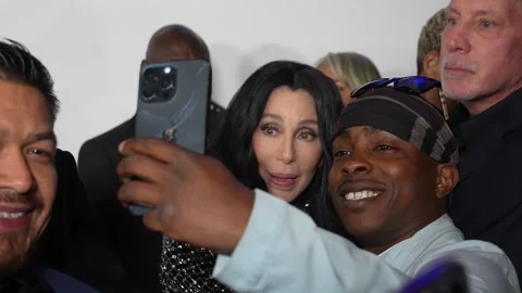 Pop Singer CHER Video 4 Taking a Selfie With FAN at 3rd ANL EJN Awards LA 2024 Stock Footage 270405701