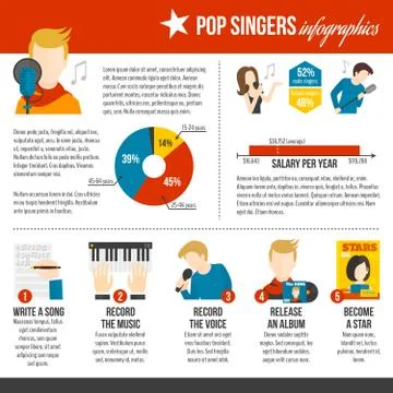 Pop Singer Infographics 스톡 일러스트