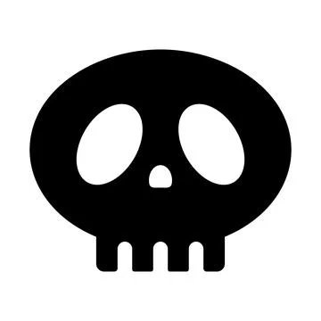 Pop skull silhouette icon. Vector. Stock Illustration