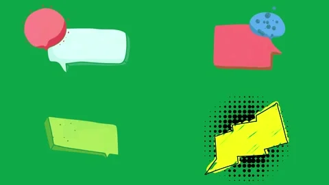 Pop Splash Retro Banner animation on green screen comic pop art bubble overlay Stock Footage 334704473