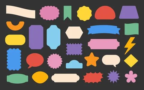 Pop sticker design, graphic patch. Abstract label or logo, hippie modern el.. Stock Illustration