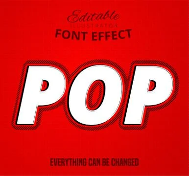 Pop text, editable font effect Stock Illustration