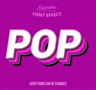 Pop text, editable font effect Stock Illustration