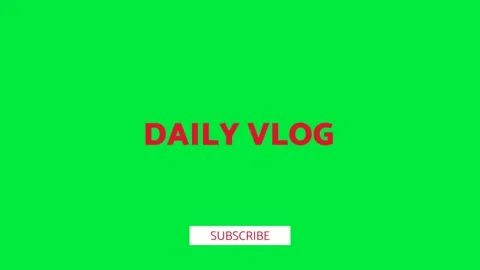 Pop-up text intro on green background "Daily Vlog Subscribe" for streaming Stock Footage 305580685