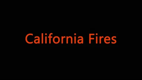 Pop-up text screen saver with text California Fires for news and advertisement Stock Footage 137890366