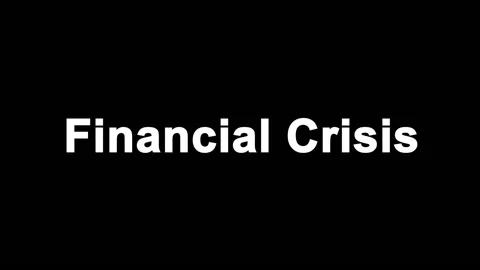 Pop-up text screen saver with text Financial Crisis for news and advertisement Stock Footage 139150254