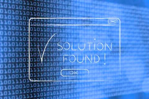 Pop-up with text Solution Found イラスト素材