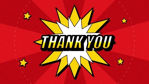 Pop thank you animation with comic book style burst and stars for ending sc.. Stock Footage 337562165