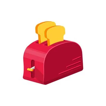 Pop-up toaster flat vector illustration. Stock-Illustration