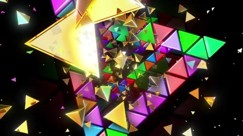 Pop Triangle Ornaments Background 库存影片 343036092