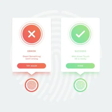 Pop-ups success and error message Stock Illustration