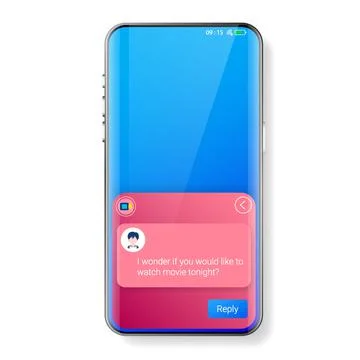 Pop up user interface smartphone reply message template Stock Illustration