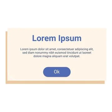 Pop up window with button appearing on the screen Illustrazione stock