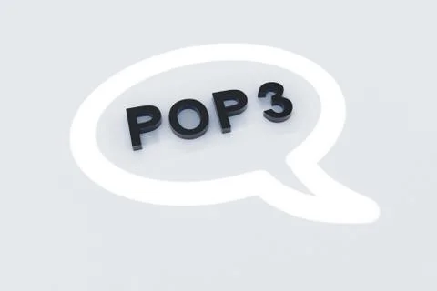 POP3 concept text sunlight 3D illustration Stock Illustration