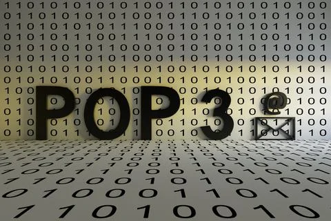 POP3 concept text sunlight 3D illustration 스톡 일러스트
