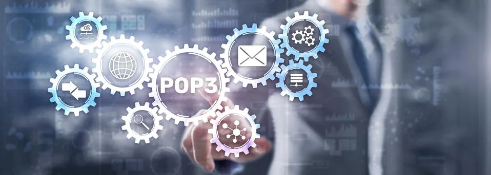 Pop3 Protocol. It Technology Internet concept. 스톡 사진