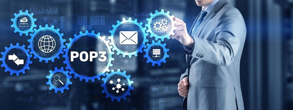 Pop3 Protocol. It Technology Internet concept Stock Photos