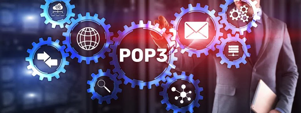 Pop3 Protocol. It Technology Internet concept 스톡 사진