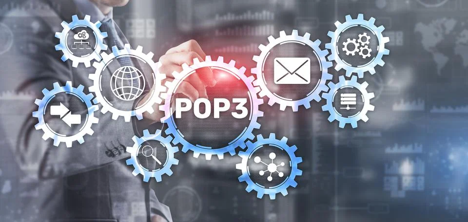 Pop3 Protocol. It Technology Internet concept 스톡 사진