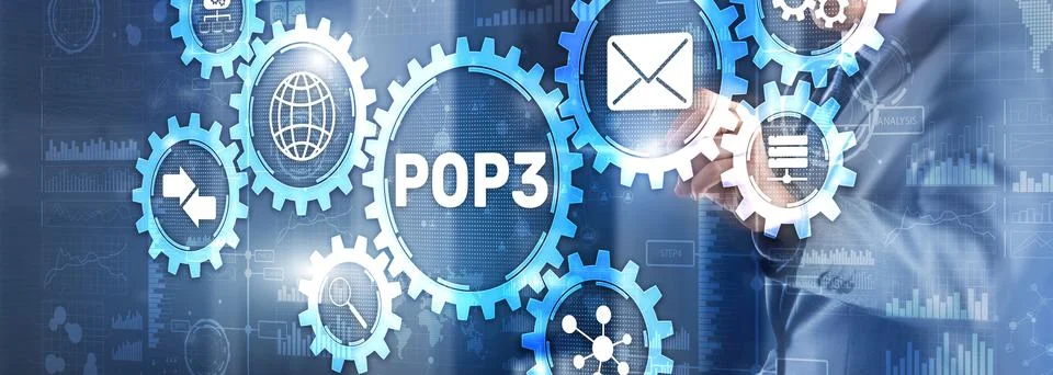 Pop3 Protocol. It Technology Internet concept 스톡 사진
