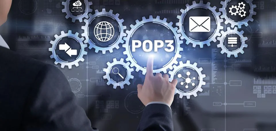 Pop3 Protocol. It Technology Internet concept 스톡 사진