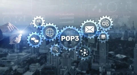 Pop3 Protocol. It Technology Internet concept 스톡 사진
