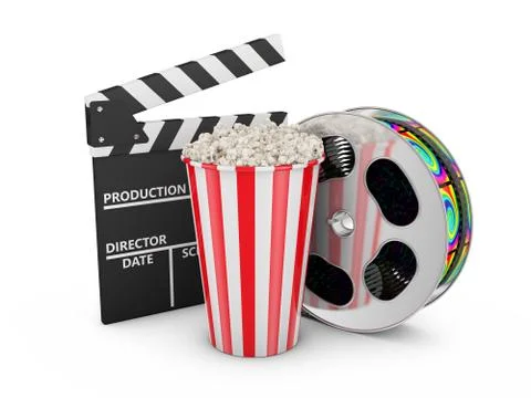 Popcorn and clapboard Stock Illustration