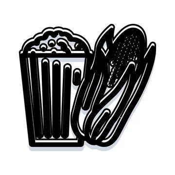 Popcorn and corn on cob illustration Stock Illustration