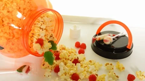 Popcorn and sweets Stock Footage 43209824