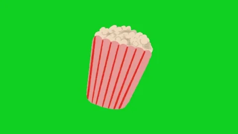 Popcorn animation on green screen background 库存影片 333150999