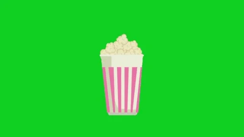 Popcorn animation on green screen background Stock-Footage 333151004