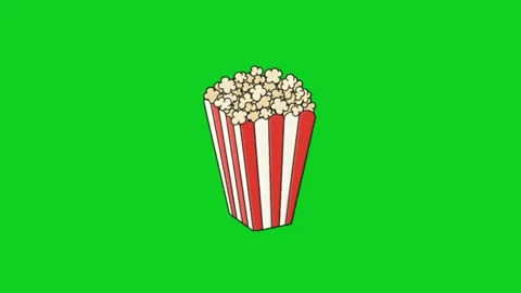 Popcorn animation on green screen background 库存影片 333151010