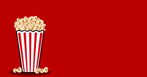 Popcorn animation on a red background 库存影片 343261703