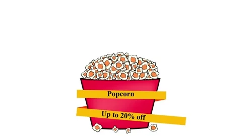 Popcorn. Animation on a white background. Stock Footage 148934285
