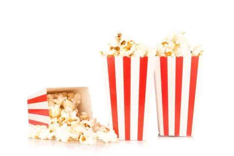 Popcorn background isolated on white background food box Stock Photos