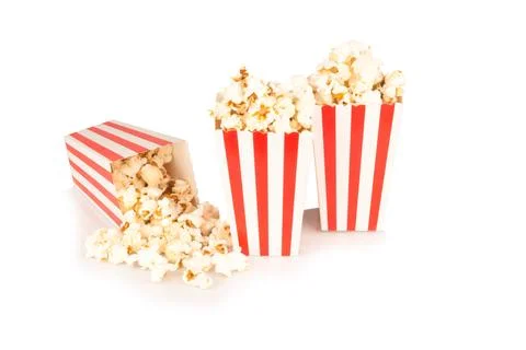 Popcorn background isolated on white background food box Stock Photos