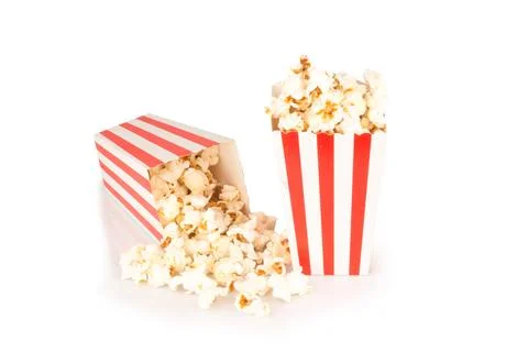 Popcorn background isolated on white background food box Stock Photos