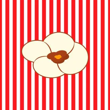 Popcorn background with red and white stripes. Seamless and repeating pattern. Stock Illustration