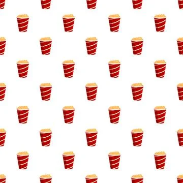 Popcorn bags forming a seamless pattern background Stock Illustration