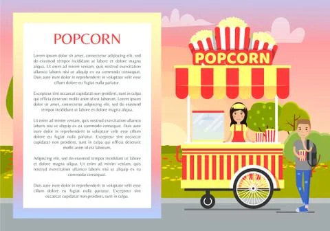 Popcorn Banner and Text Sample Vector Illustration Stock Illustration