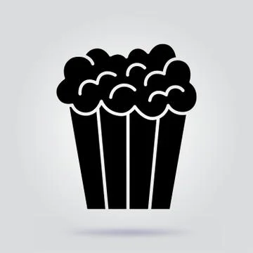 Popcorn black icon vector isolated template on a gray background with soft Stock Illustration