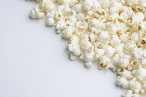 Popcorn border isolated on white Stock Photos