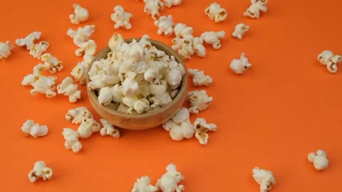 Popcorn bowl close up Stock Footage 260162316