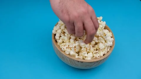 Popcorn bowl eating Stock Footage 260162696