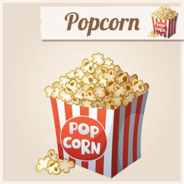 Popcorn box. Detailed Vector Icon Illustrazione stock