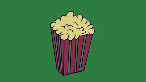 A popcorn box on green background and screen Stock Footage 336970888