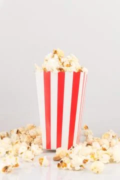 Popcorn box isolated on white background Foto stock