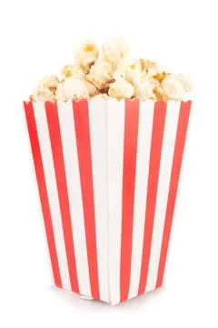 Popcorn box isolated on white background Stock Photos