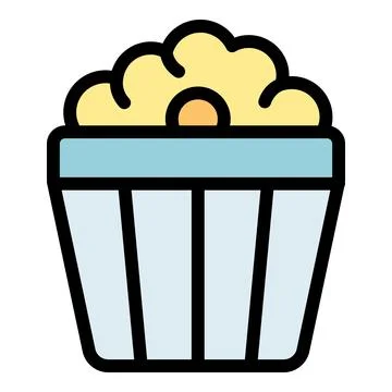 Popcorn box overflowing with tasty kernels ready for movie night Stock Illustration
